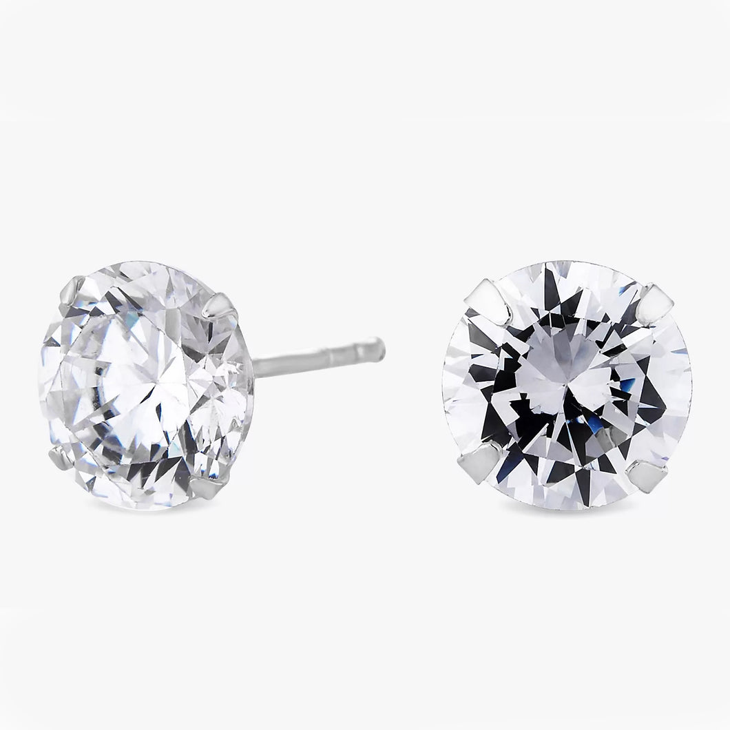 Ezüst 1 köves fülbevaló-925% 4mm