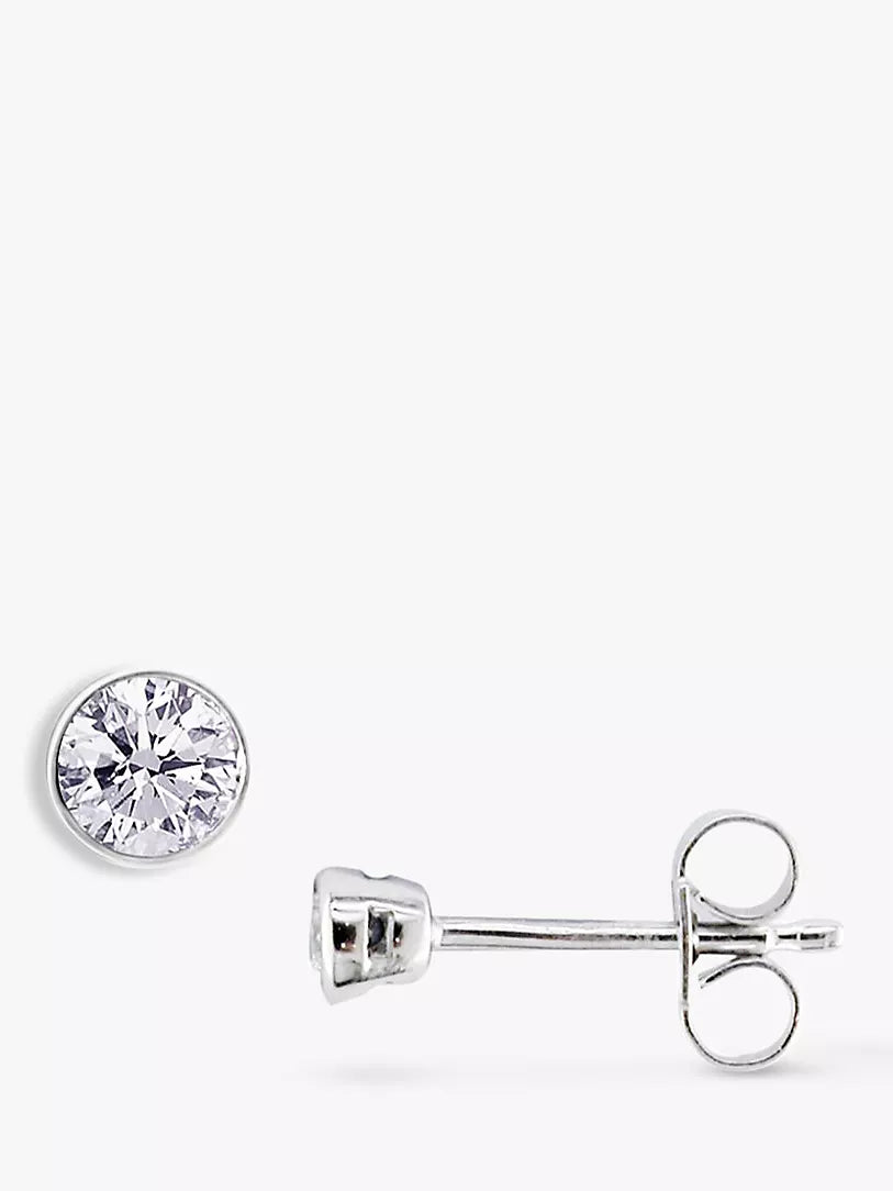 Ezüst 1 köves fülbevaló-925% 4mm