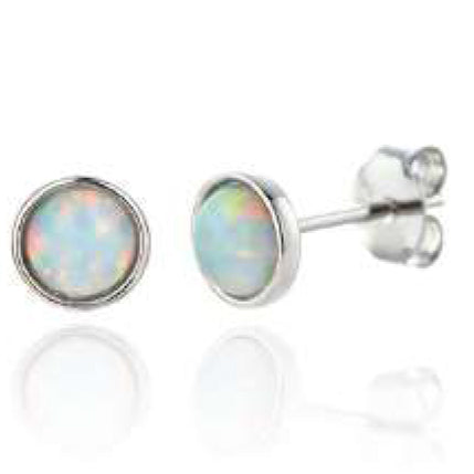 Fehér Opál Button Fülbevaló