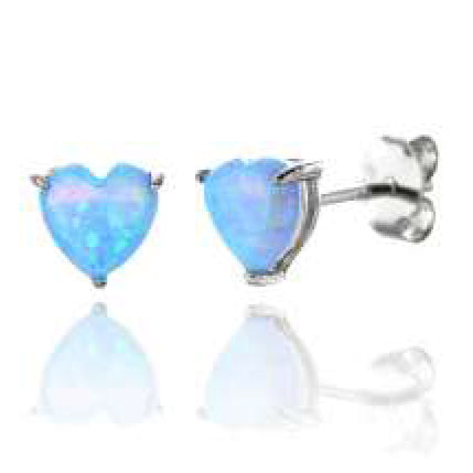 Kék Opál Szív Fülbevaló